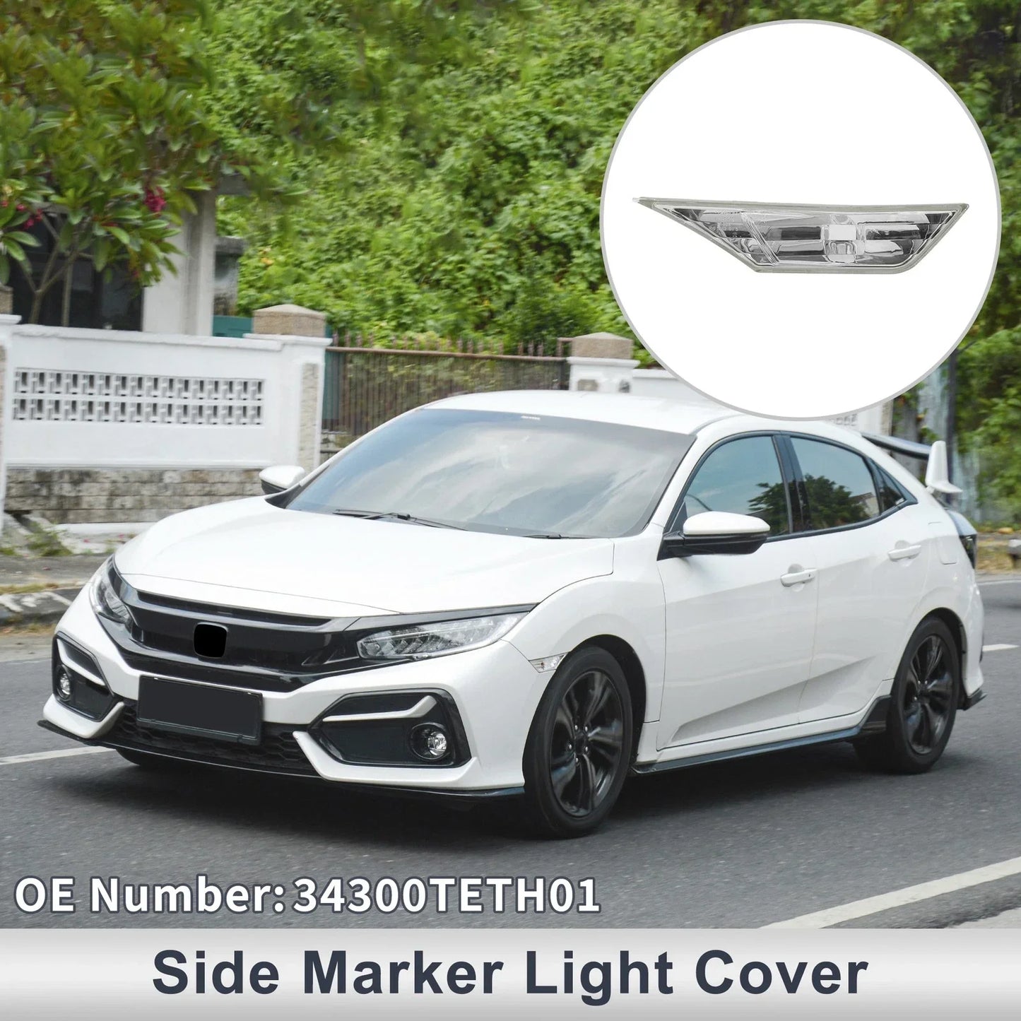 Right Side Marker Light Cover for Honda Civic (2016-2021) - 1 x Clear Lens