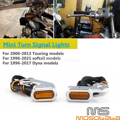Motorcycle Front LED Mini CNC Turn Signal Lights for Harley Dyna