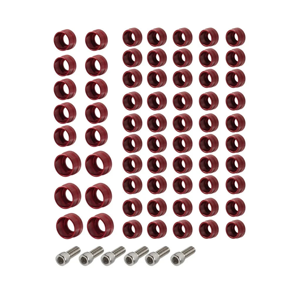 66X Engine Bolt Topper Caps Red for Harley Touring Road Street Glide (2009-2023)