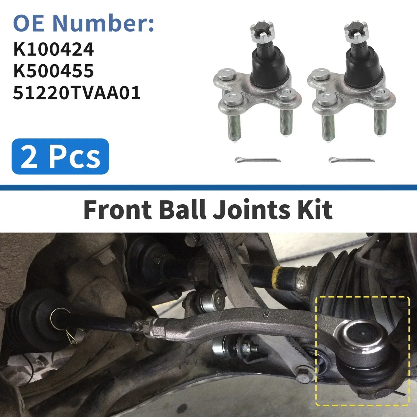 2 x Front Lower Ball Joints for Honda Accord (2017-2022)