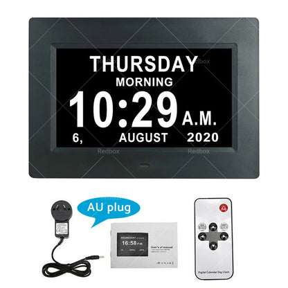 7" LED Digital Day Clock Calendar Wall for Dementia - Time, Date, Month (2023)