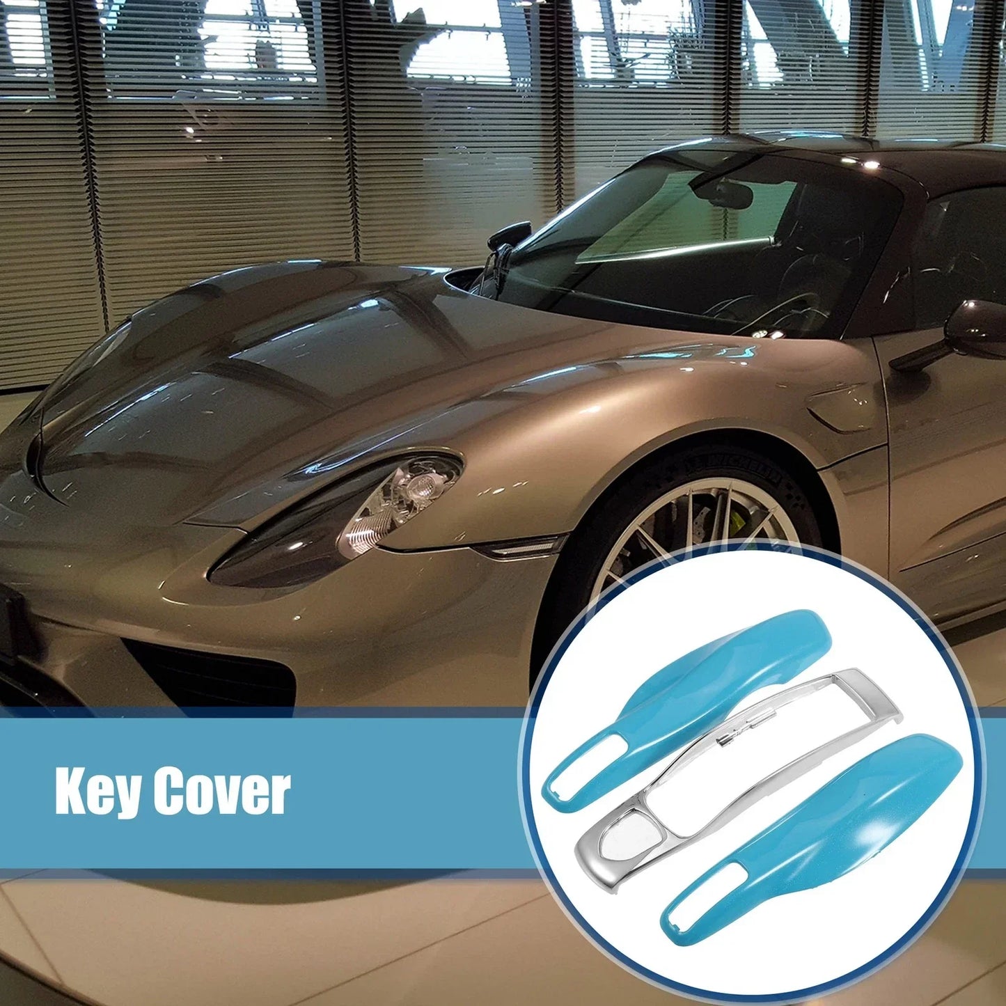 Vehicle Remote Key Cover Case for Porsche Macan 2014-Up - Blue