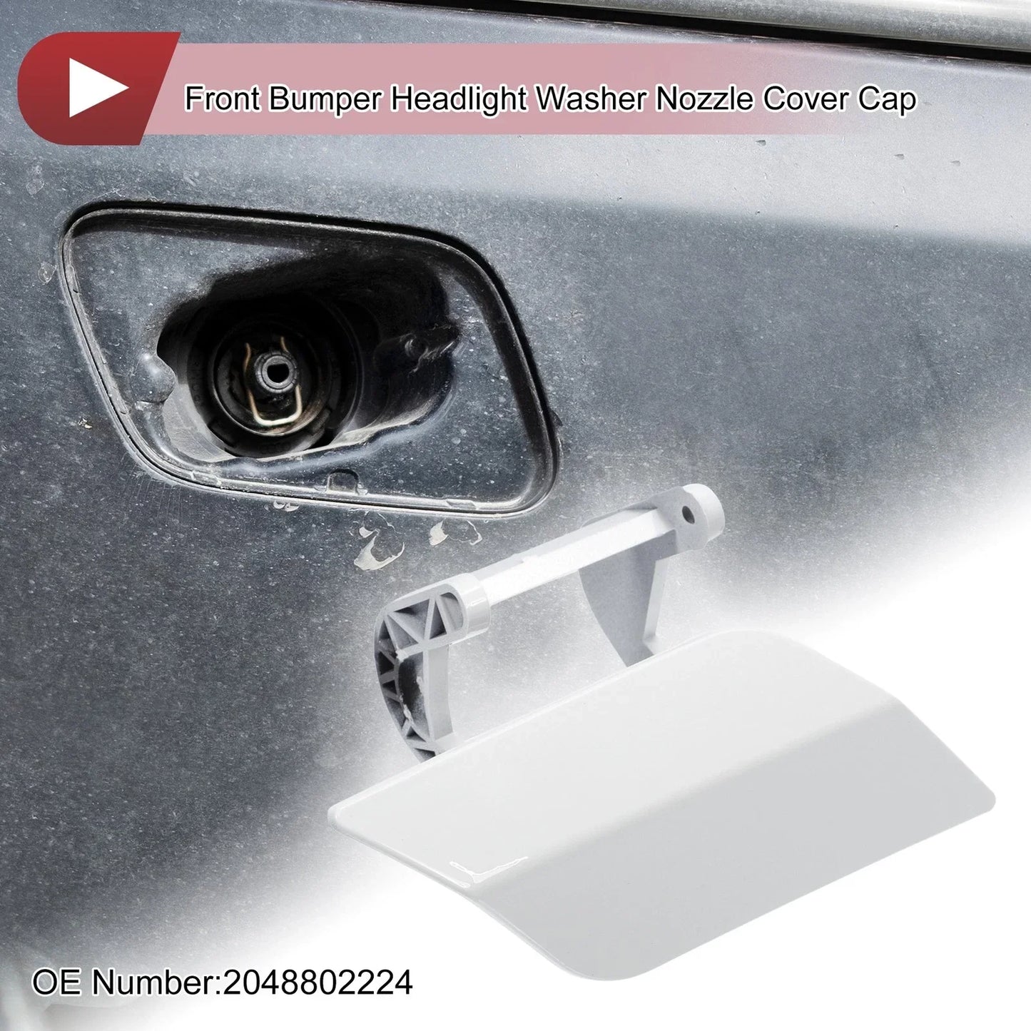 Front Right Washer Nozzle Cover for Mercedes-Benz C350 (2008-2014) White
