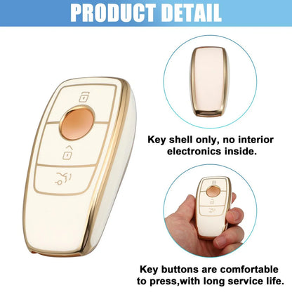 Silicone Smart Key Fob Case Cover for Mercedes-Benz A-Class (2019-2021) White