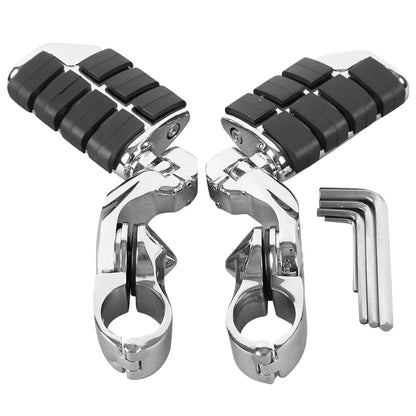 Chrome 1.25" Engine Guard Highway Foot Pegs & Clamps for Harley