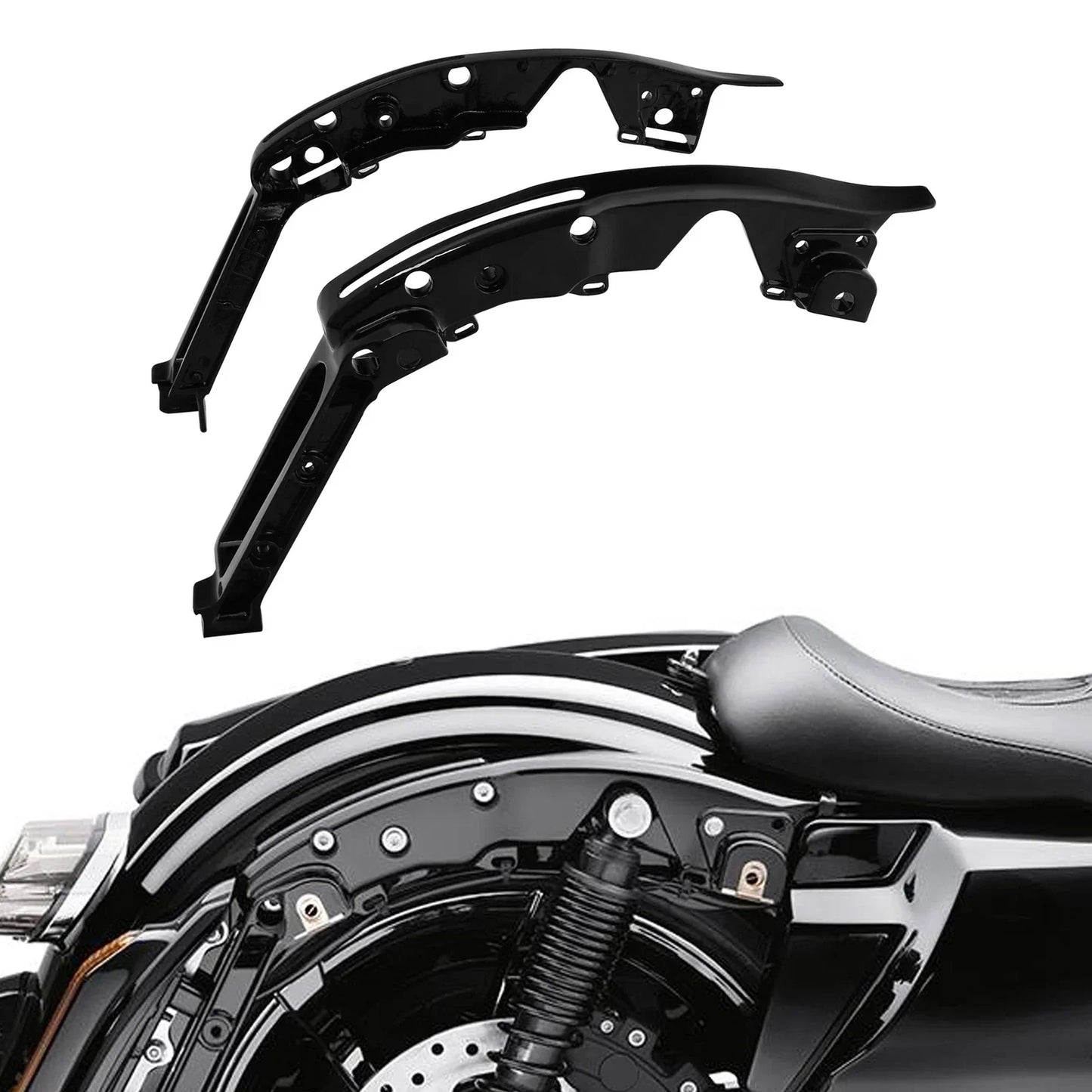 Gloss Black Fender Support Kit for Harley Touring CVO Street Glide (2014-2025)