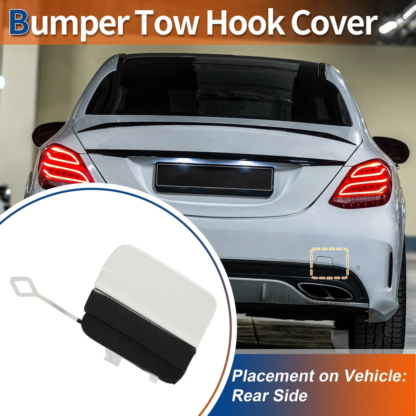 Rear Tow Hook Cover for Mercedes-Benz A-Class (2019-2023) Diamond White