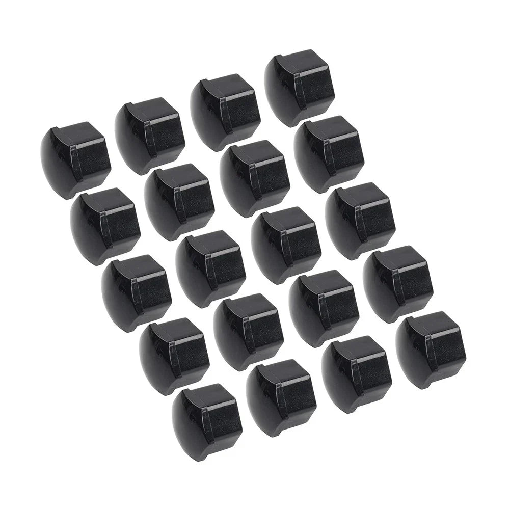 17mm Black Wheel Lug Nut Bolt Cover Caps 20Pcs for Audi