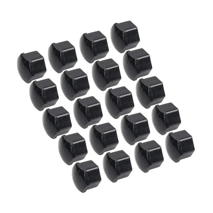 17mm Black Wheel Lug Nut Bolt Cover Caps 20Pcs for Audi