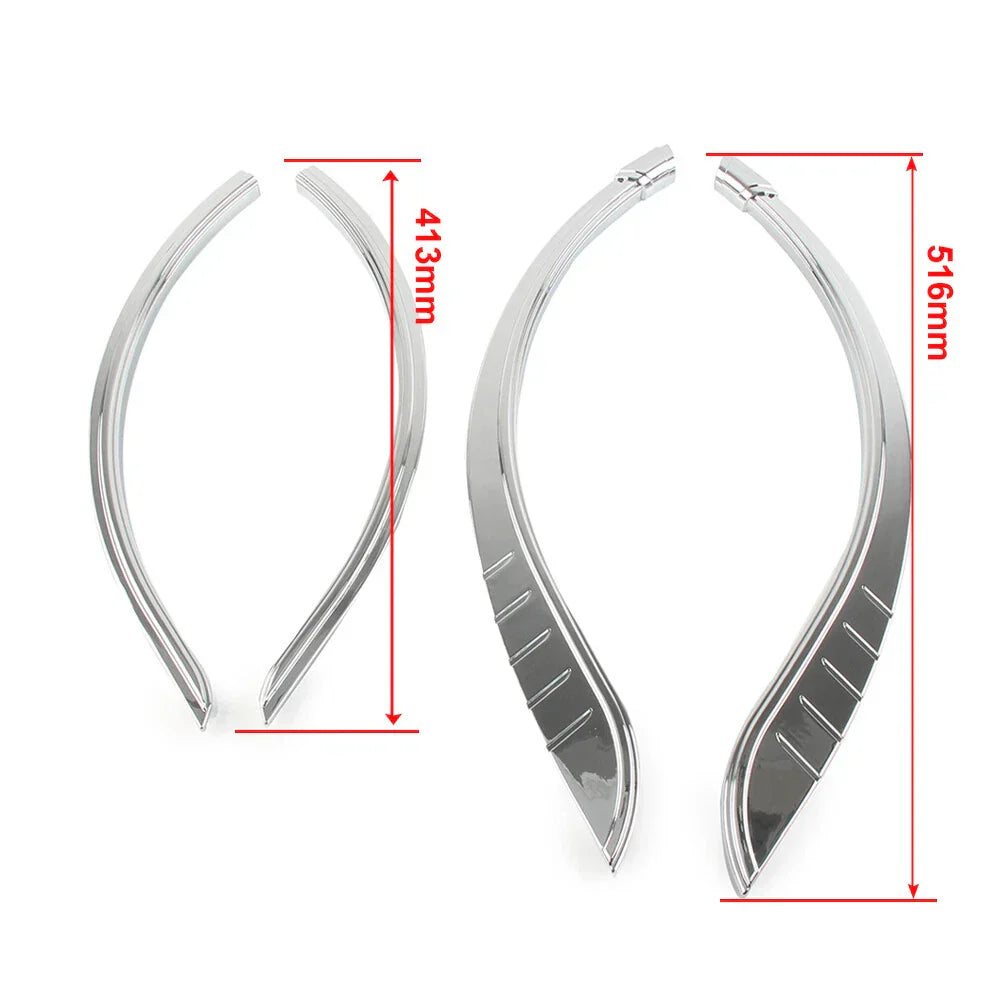 Black Rear Fender Flares Trim for Harley Tri-Glide Ultra (2014-2023)