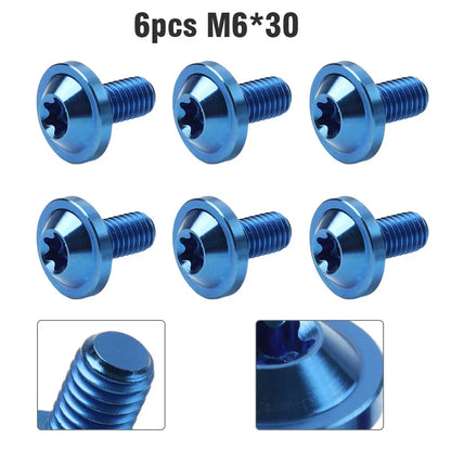 6 x M6x30mm Titanium Alloy Torx Head Bolts for Bike Motor
