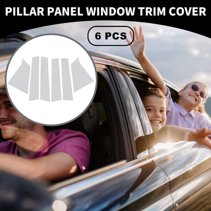 6 x Car Pillar Window Trim Covers for Chevrolet Malibu (2016-2021) Chrome Silver