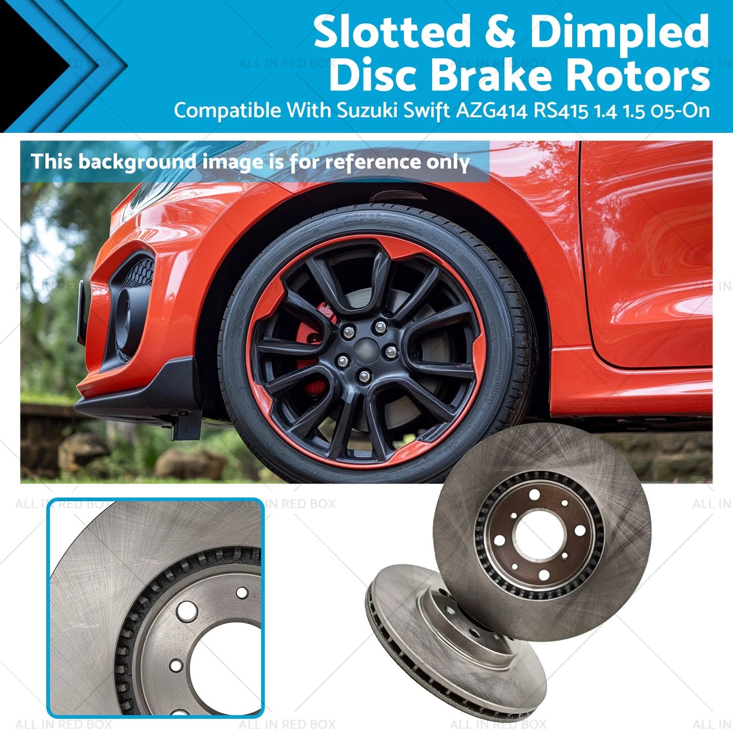 Front Brake Rotors Slotted for Suzuki Swift FZ 1.4 RS415 1.5 (2005-On)