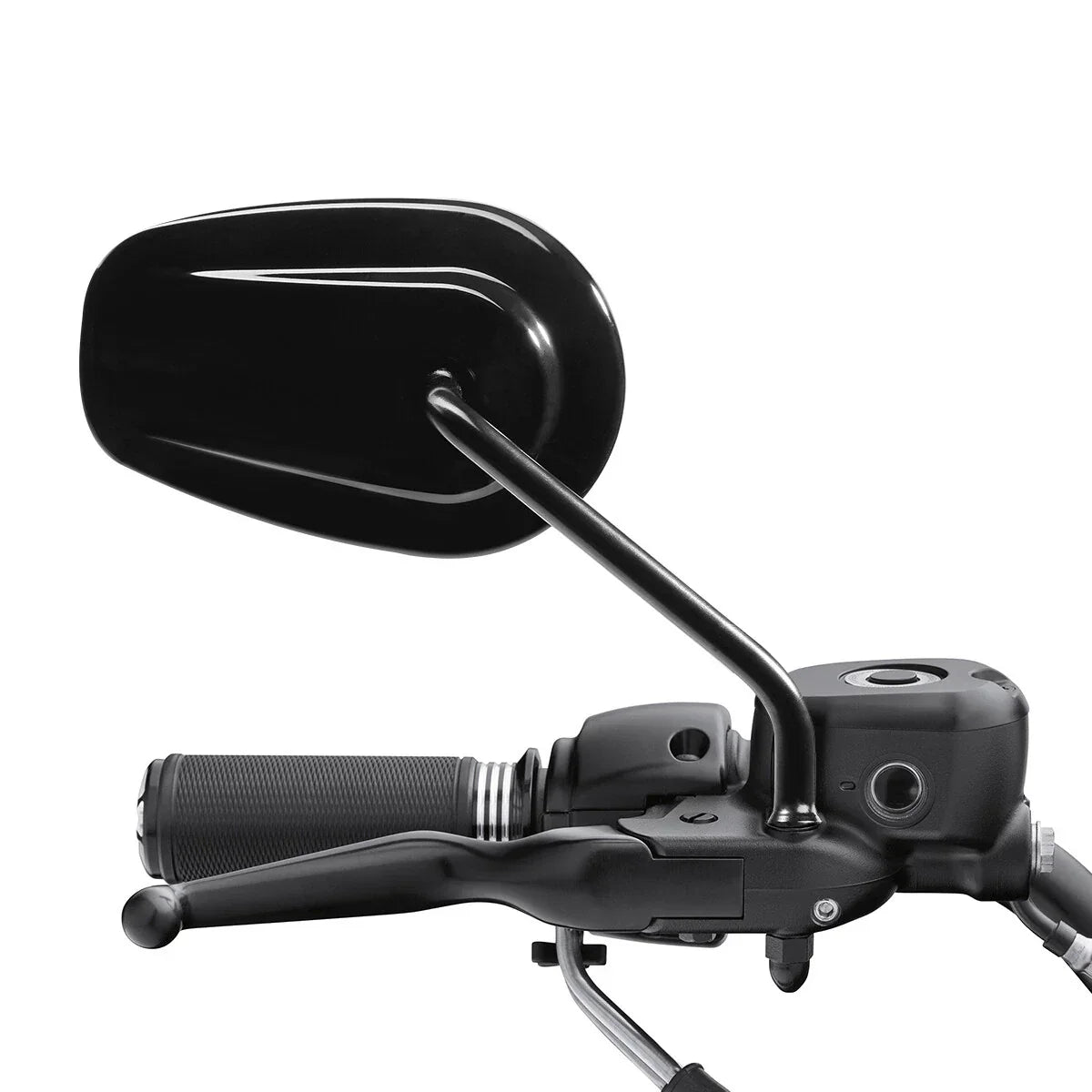 Black Teardrop Rearview Mirrors for Harley Softail Deluxe Fat Boy Dyna FXDL