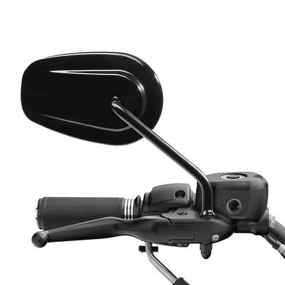 Black Teardrop Rearview Mirrors for Harley Softail Deluxe Fat Boy Dyna FXDL