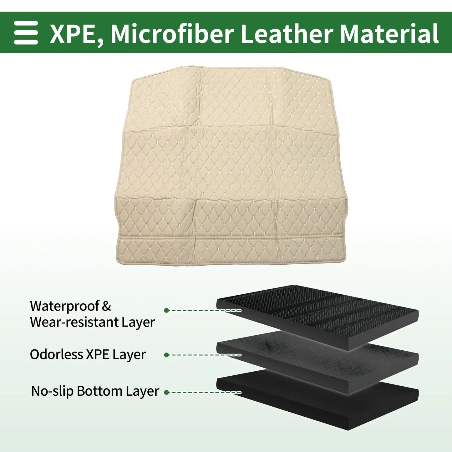 Cargo Liner Trunk Mat for Honda CR-V 2023-2024 3D Diamond Pattern Beige XPE