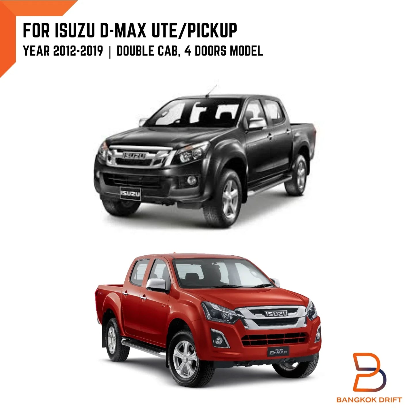 White Pearl Visor Rain Shield Weather Guard for Isuzu D-Max (2012-2019)