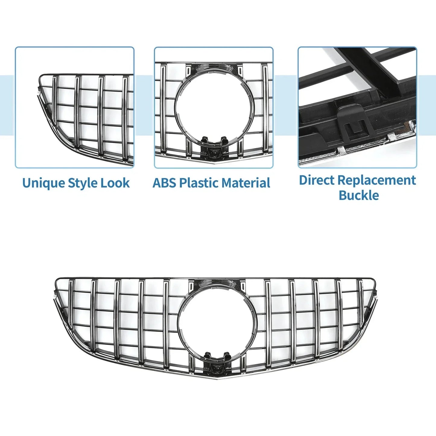 Front Upper Bumper Grille for Mercedes-Benz E200 (2014-2017)