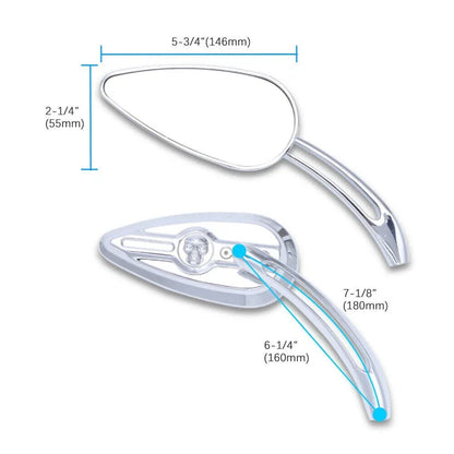 Chrome Skull Head Rearview Mirrors for Harley-Davidson Fatboy (1990-2023)