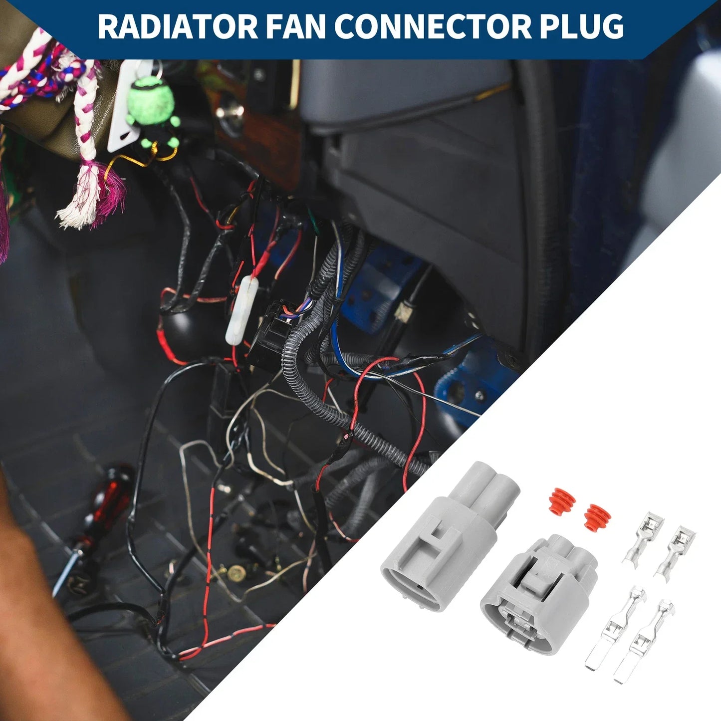 2 Pin Radiator Fan Connector Plug for Toyota RAV4 (2013-2018)