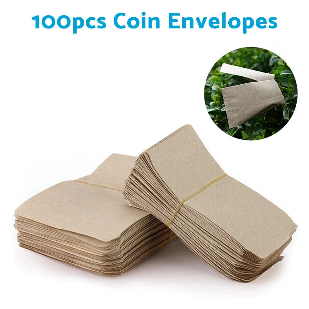 200PCS Coin Envelopes for Cash, Check, Ticket, Seed, Post Office