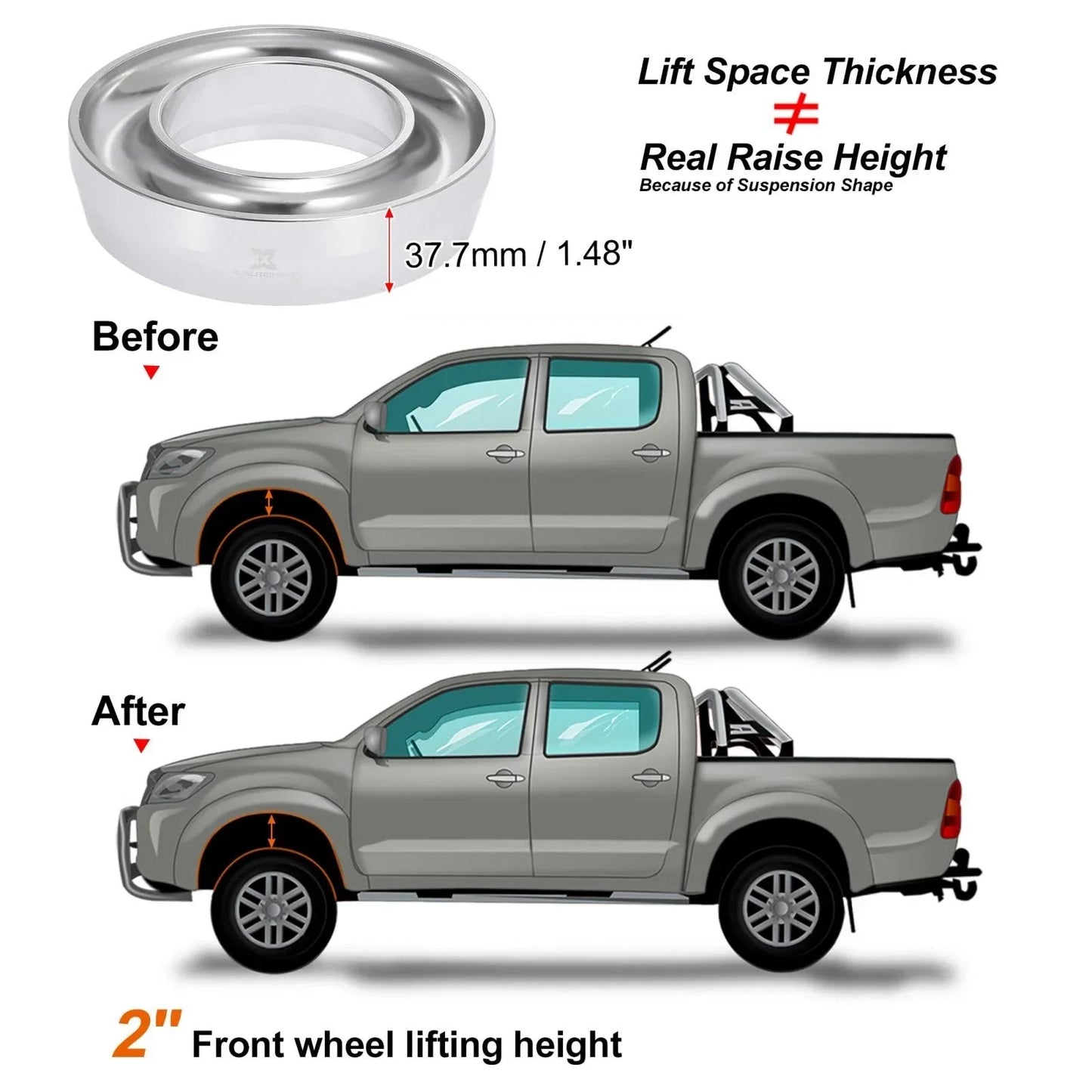 2 Inch Front Leveling Lift Kit for Dodge Ram 1500 2500 3500 2WD (1994-1998)