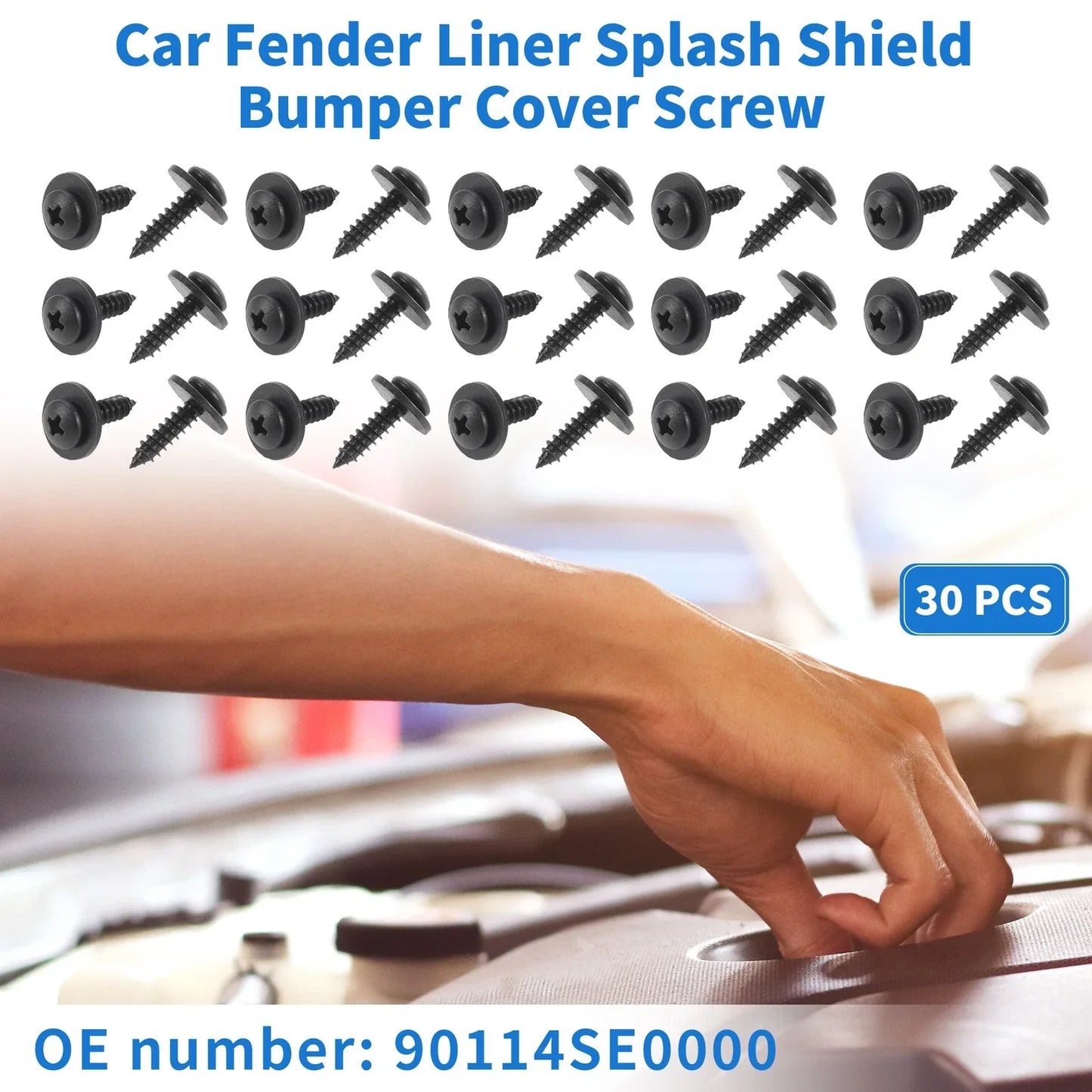 30 Pcs Fender Liner Splash Shield Bumper Cover Screws for Honda Accord (2006-2007)