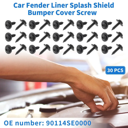 30 Pcs Fender Liner Splash Shield Bumper Cover Screws for Honda Accord (2006-2007)