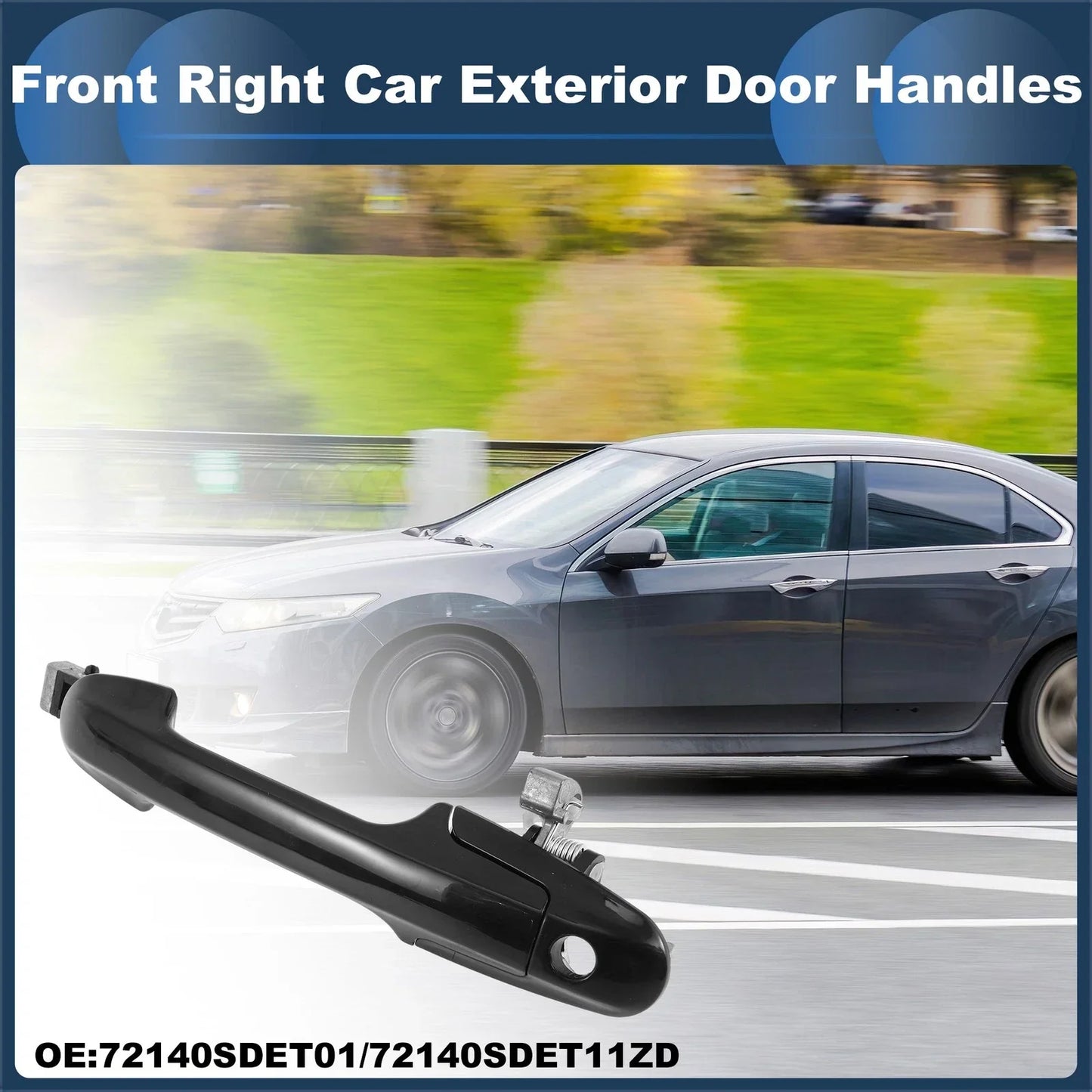 Front Right Door Handle for Honda Accord 2003-2007 - Black Exterior Handle