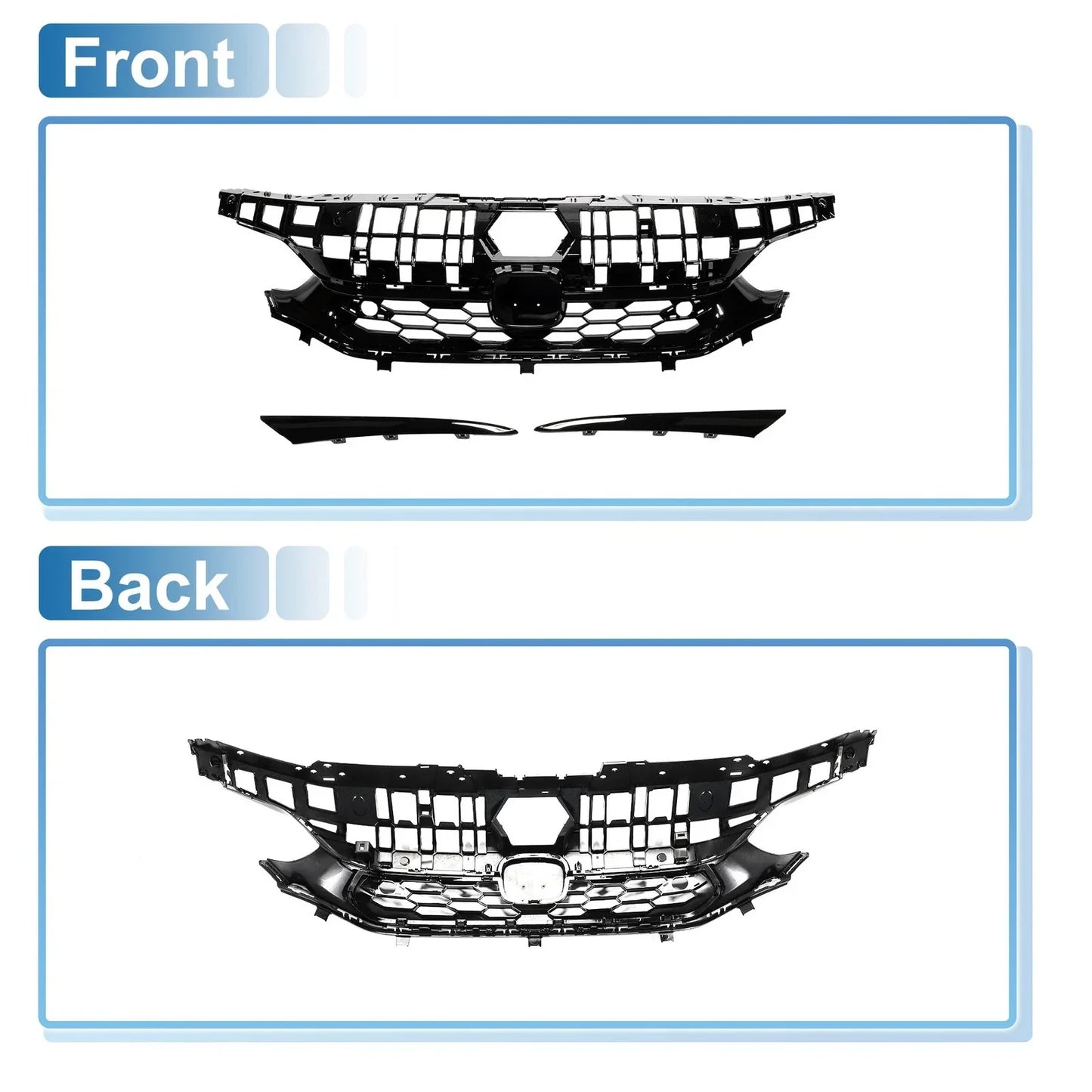 Front Upper Hood Bumper Grille for Honda Civic SI Facelift (2016-2021)