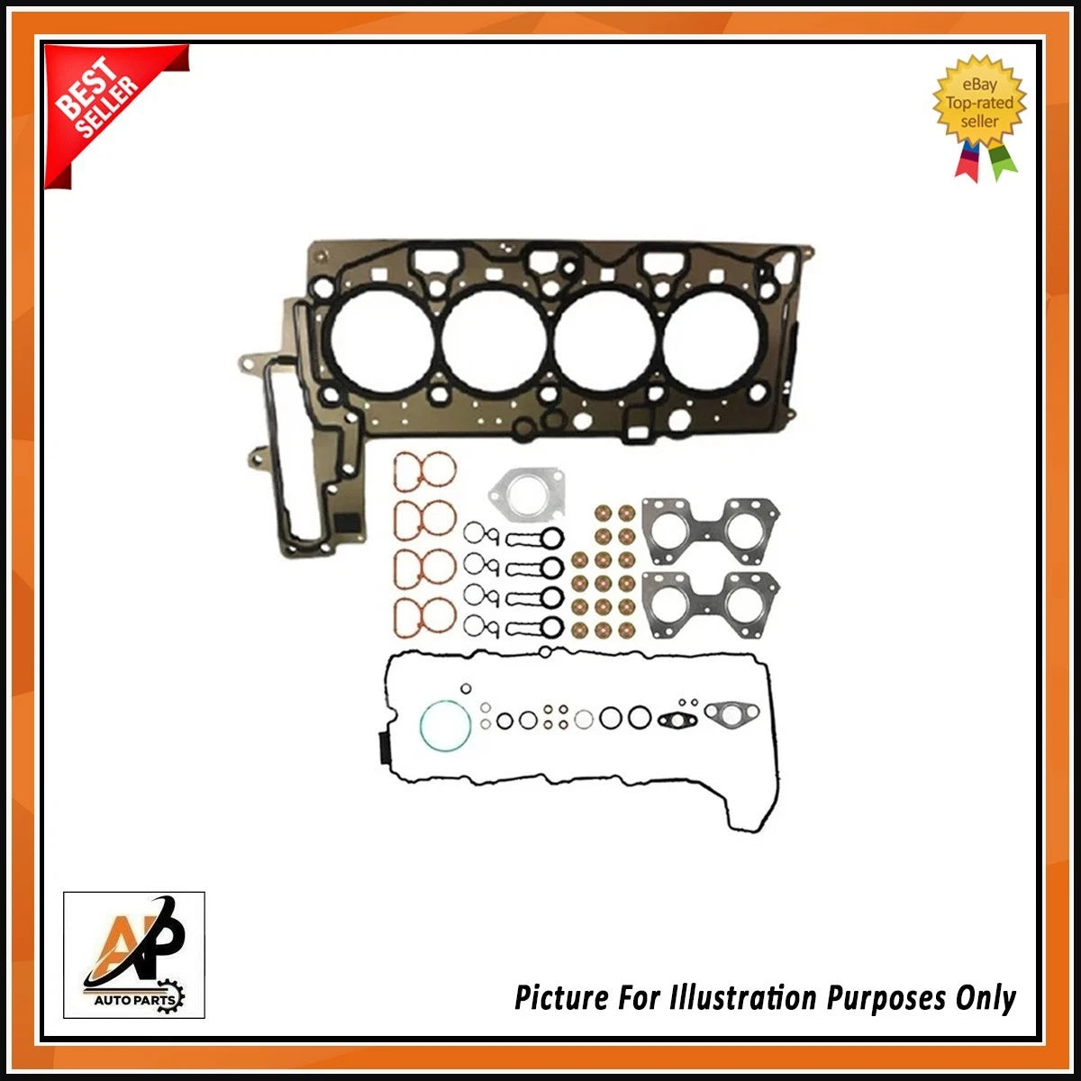 Head Gasket Kit with Bolts OEM Replacement for BMW 2.0d N47 (2007–2016)