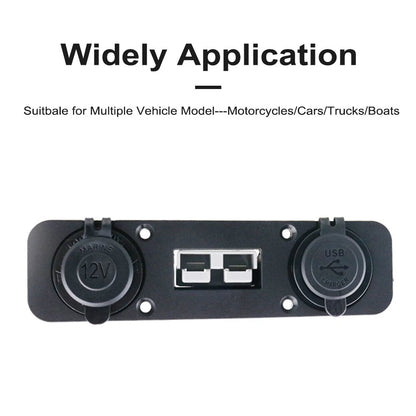 50 Amp Anderson Plug USB 3.0 Cigarette Socket Flush Mount Plate for REDARC