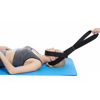 Neck Stretcher Strap for Physical Therapy & Curve Recovery - Black