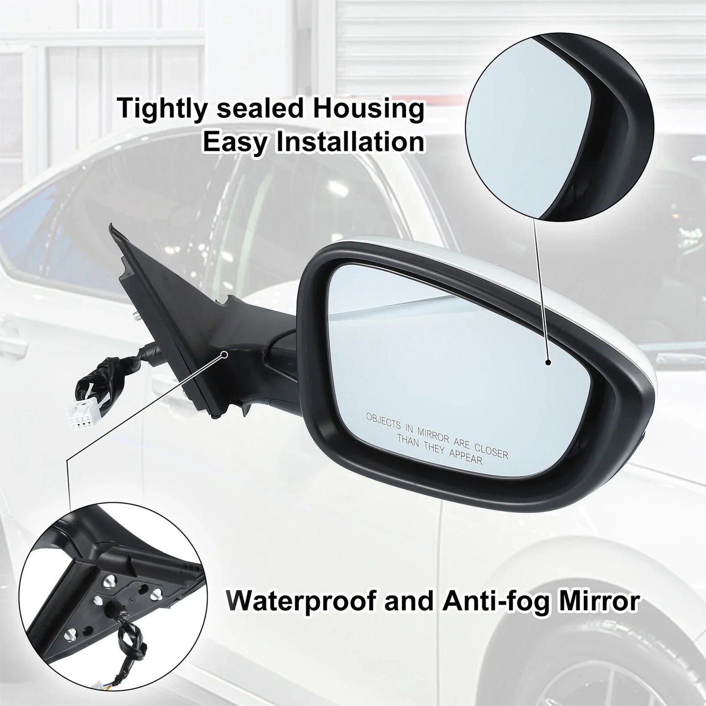 3 Pin Right Side Door Mirror Assembly for Honda Accord (2018-2022)