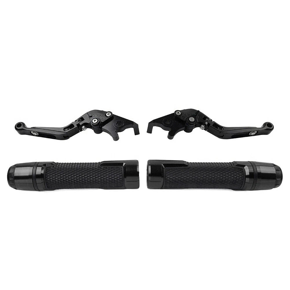 Black Extendable Brake Clutch Lever Grip Set for Thruxton/Street Cup (2016-2023)