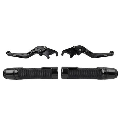 Black Extendable Brake Clutch Lever Grip Set for Thruxton/Street Cup (2016-2023)
