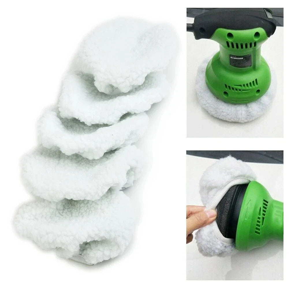 5 x Polishing Bonnet Buffer Pads Soft Wool 6" Car Polisher Waxing