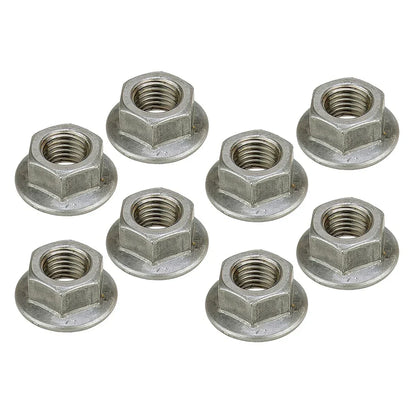 8 x M10 x 1.25 Stainless Steel Hex Flange Nuts