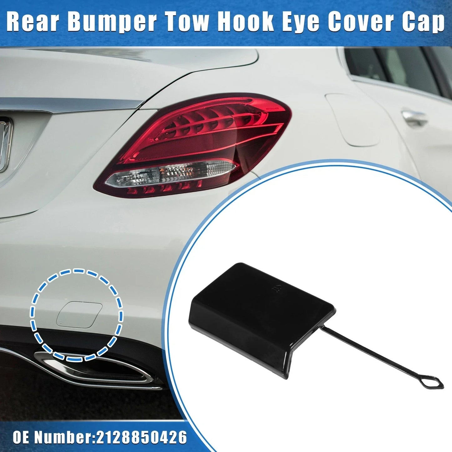 Car Rear Bumper Tow Hook Eye Hole Cap for Mercedes-Benz E550 (2010-2013)