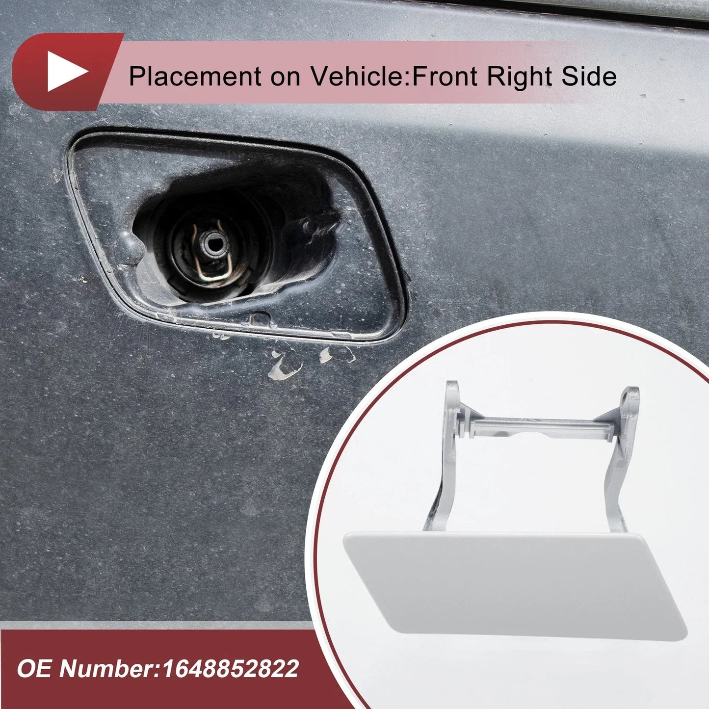 Front Right Washer Nozzle Cover for Mercedes-Benz GL450 (2007-2012) White