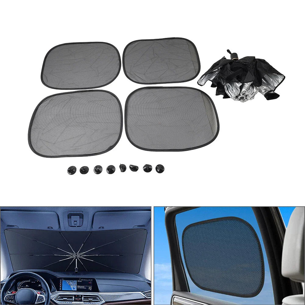 4pcs Windshield Sun Shade Umbrella Front Visor for Car