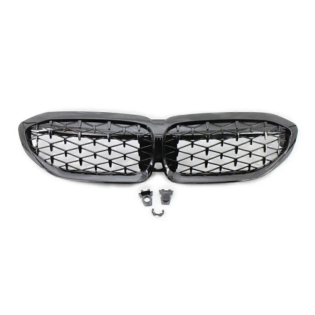 Front Bumper Upper Mesh Grille for BMW 3 Series G20 (2019-2022) Glossy Black