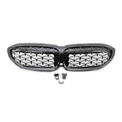 Front Bumper Upper Mesh Grille for BMW 3 Series G20 (2019-2022) Glossy Black
