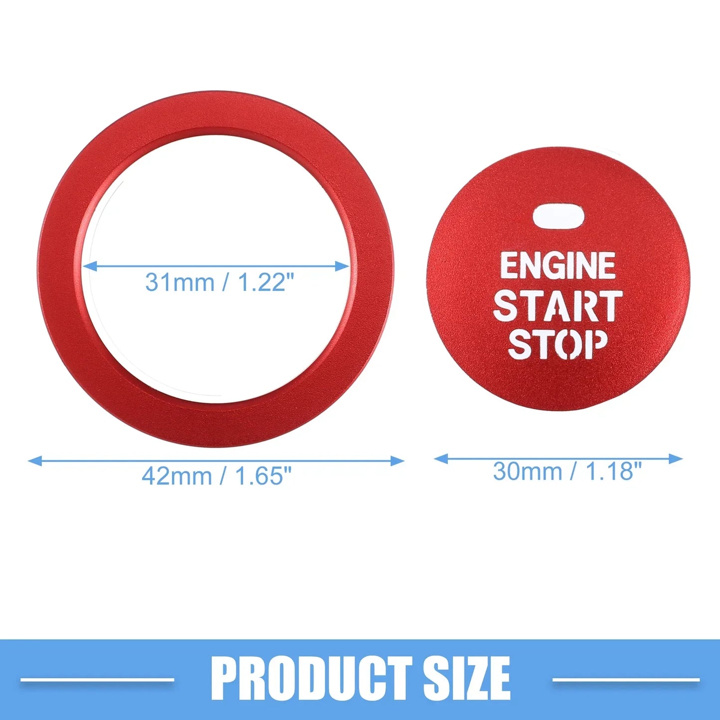 Engine Ignition Button Decal for Hyundai Sonata 2011-2014 Aluminum Red