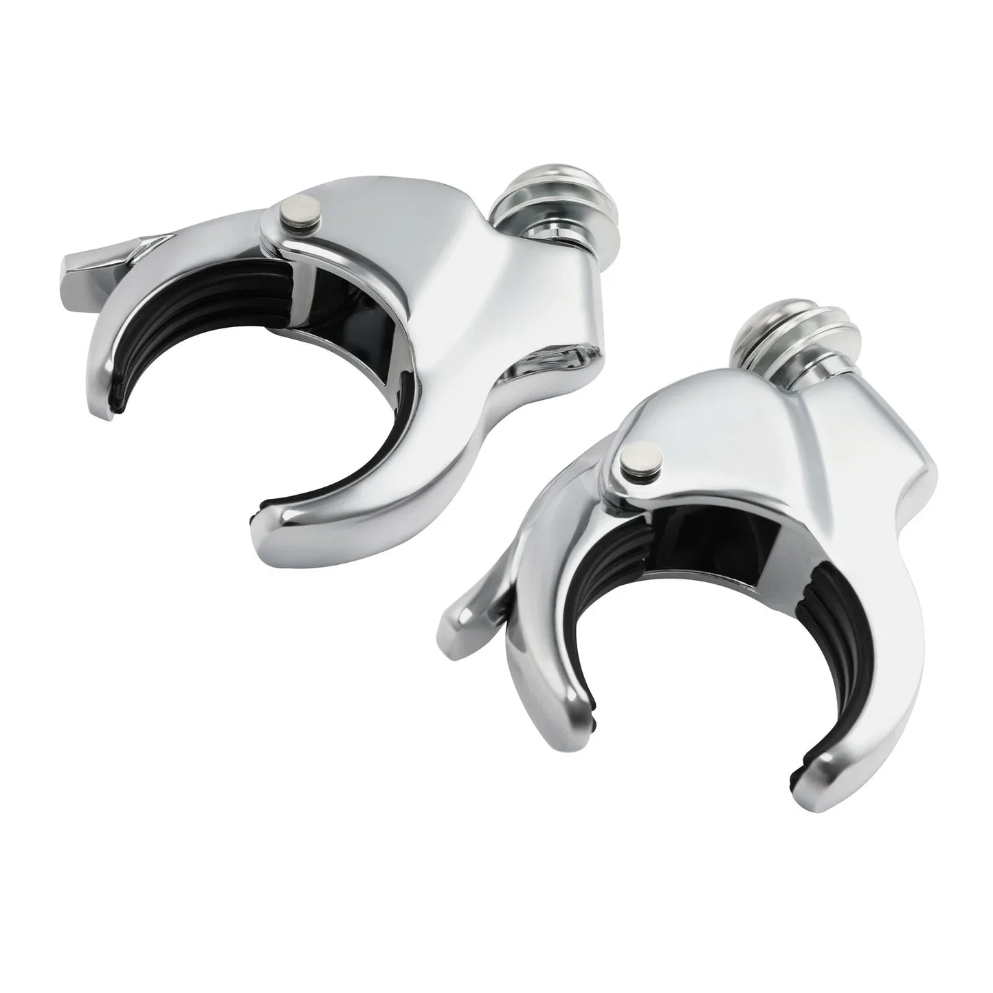 4 x 49mm Windshield Clamps for Harley Fat Bob FXLR (2018-2025) Chrome