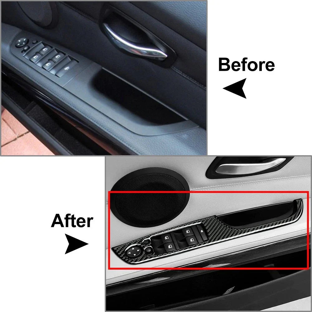 4 x Window Lift Switch Panel Cover Trim for BMW 3 Series E90 (2005-2012)
