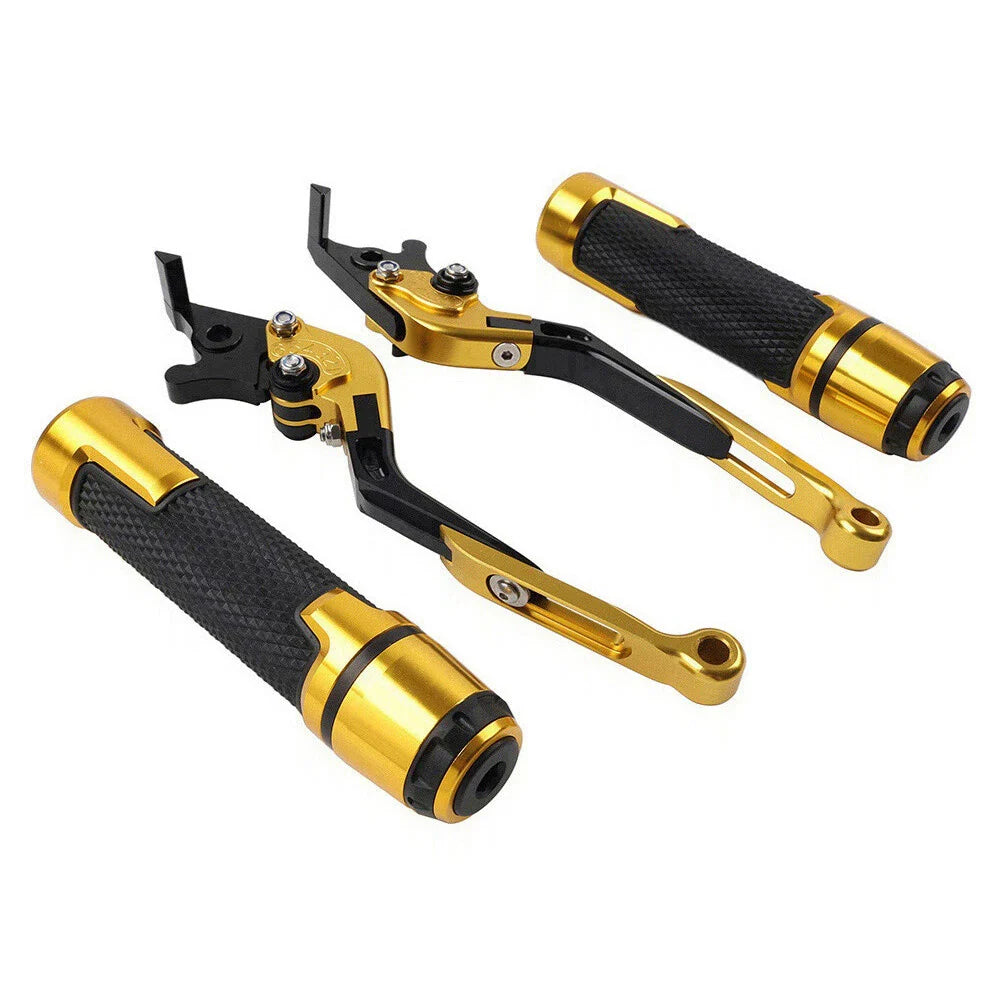Folding Gold Brake Clutch Lever Grip Set for Yamaha FZ MT 07 09 (2014-2020)
