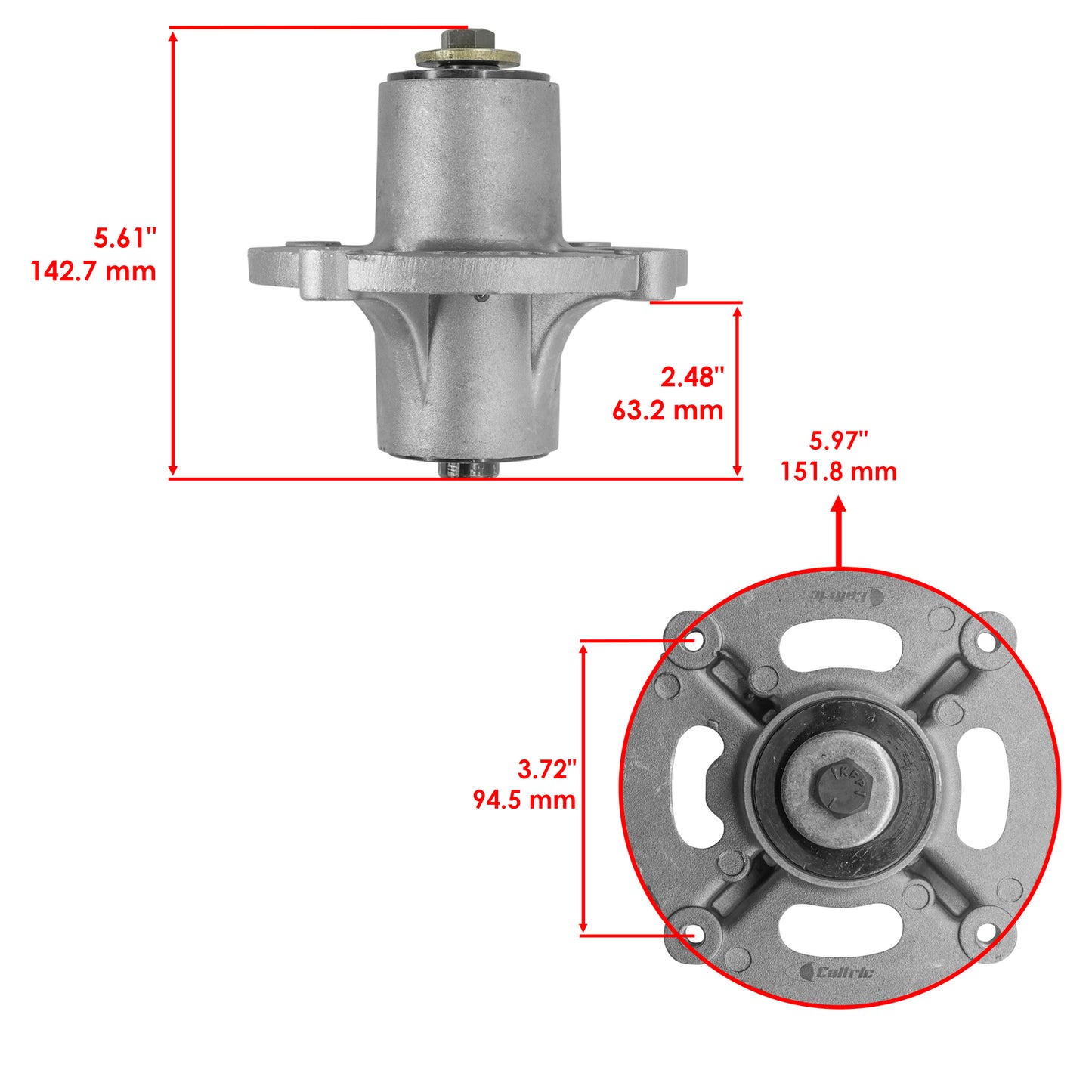 52 Inch Deck Spindles Replacement with Pulleys and Blades for Allis-Chalmers YT9500 (2000–2000)