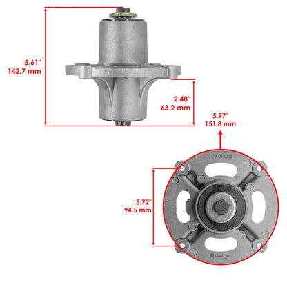 52 Inch Deck Spindles Replacement with Pulleys and Blades for Allis-Chalmers YT9500 (2000–2000)