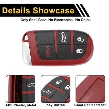 Key Fob Shell Case for Dodge Charger 2006-2023 - 4 Button Black Red